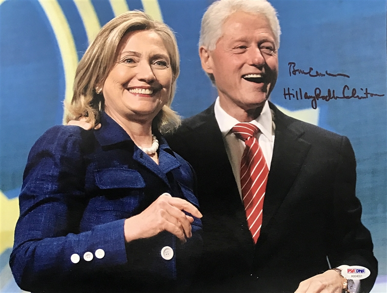 President Bill Clinton & Hillary Clinton Dual Signed 11" x 14" Color Photo (PSA/DNA & Beckett/BAS)