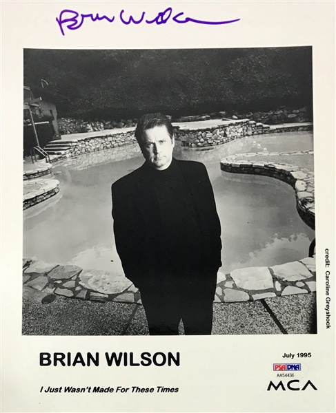 The Beach Boy: Brian Wilson Signed 8" x 10" B&W MCA Records Publicity Photo (PSA/DNA)