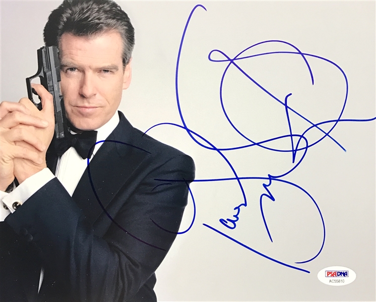 007 James Bond: Pierce Brosnan Lot of Two (2) Signed 8" x 10" Color Photos (PSA/DNA)