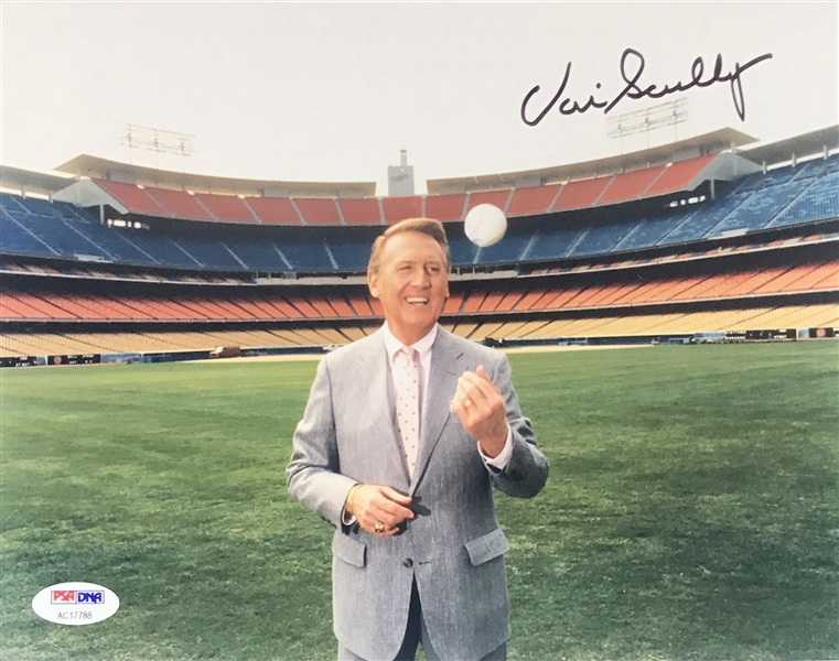 Vin Scully Signed 8" x 10" Color Photo (PSA/DNA)