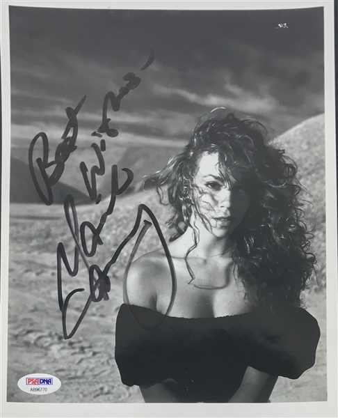 Mariah Carey RARE Early Signed 8" x 10" B&W Photo with Full Name Autograph (PSA/DNA)