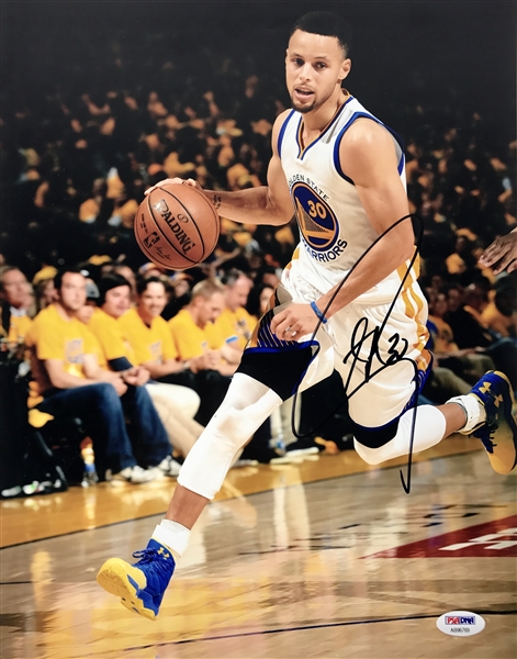 Steph Curry In-Person Signed 11" x 14" Color Photo (PSA/DNA)