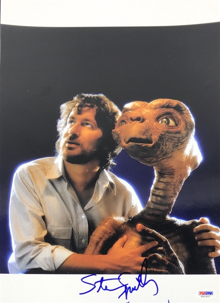 Steven Spielberg Superb Signed 10" x 14" Color Photo with ET! (PSA/DNA)