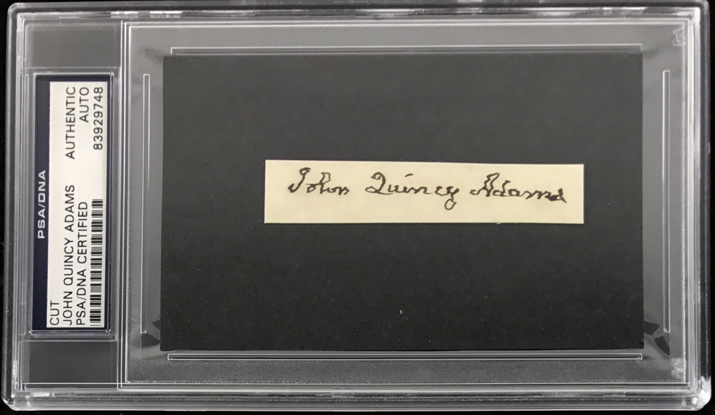 John Quincy Adams Autograph Segment with Rare Full Name Signature (PSA/DNA Encapsulated)