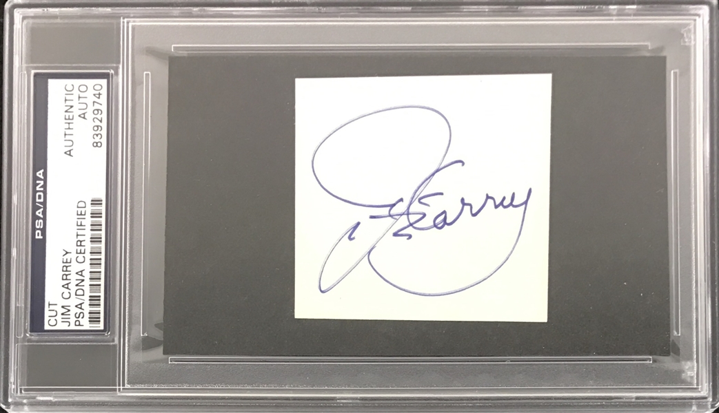 Jim Carrey Early Autograph Segment (PSA/DNA Encapsulated)