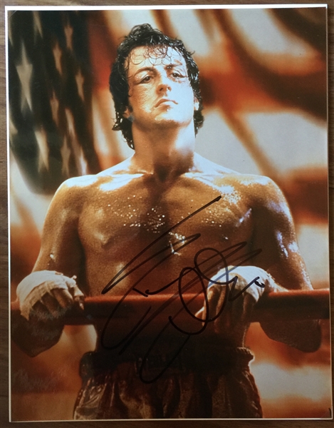 Sylvester Stallone In-Person Signed 11" x 14" Color Photo as "Rocky" (TPA Guaranteed)