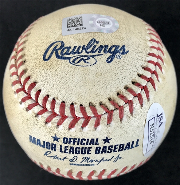 Clayton Kershaw Signed & Game Used OML Baseball :: Used 8/18/2015 - LAD at OAK (MLB Hologram & JSA COA)