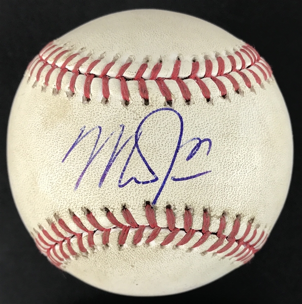 Mike Trout Game Used & Signed OML Baseball from 7-31-2015 Game vs. Dodgers (Trout 3-for-4 w/HR)(PSA/DNA & MLB Authentication)