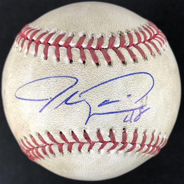 Jacob DeGrom Signed & Game Used OML Baseball :: 5-10-2016 NYM at LAD :: Ball Pitched by DeGrom! (MLB Holo & JSA)