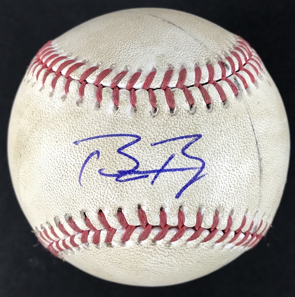 Buster Posey Signed & Game Used OML Baseball from 8-24-2016 Game vs. Dodgers (Pitched by Rich Hill to Posey!)(JSA & MLB Holo)