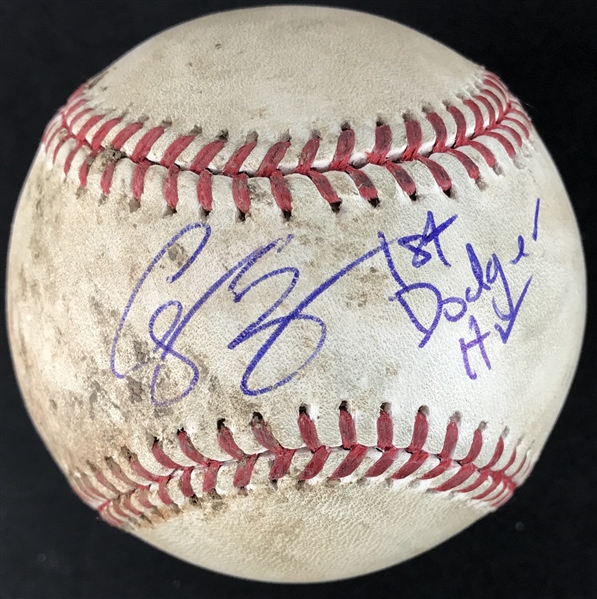 Corey Seager Signed & Game Used OML Baseball from 9-18-15 Game vs. PIT :: Seagers 1st Dodger Stadium HR! (JSA & MLB Holo)