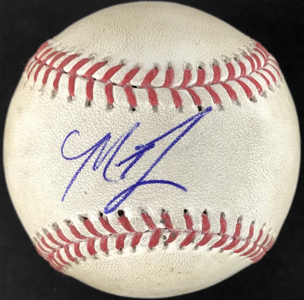 Madison Baumgarner Signed & Game Used OML Baseball from 8-23-16 Game vs. Dodgers (Baumgarner Hit Ball as Batter!)(JSA & MLB Holo)