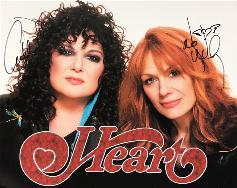 Heart: Ann Wilson & Nancy Wilson Dual Signed 8" x 10" Color Photo (TPA Guaranteed)