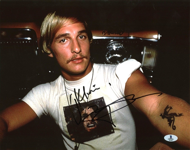 Matthew McConaughey Signed 11" x 14" Photograph from "Dazed and Confused" (BAS/Beckett)
