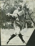Ty Cobb Signed 7" x 9" Glossy Detroit Tigers Black & White Photograph (JSA)