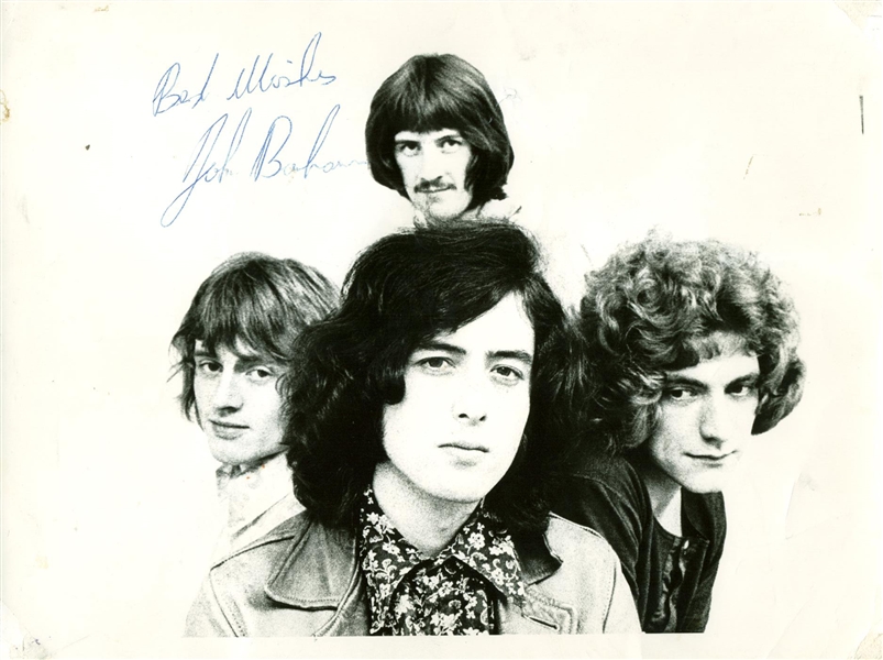 John Bonham Vintage Signed 7" x 9" Promotional Led Zeppelin Photograph (JSA)