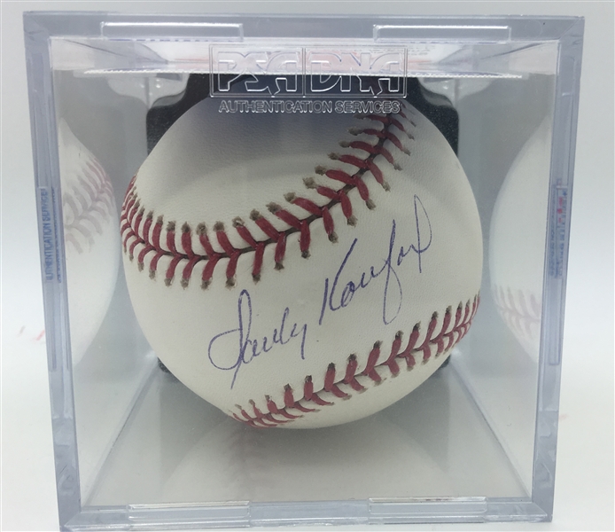 Sandy Koufax Signed OML Baseball PSA/DNA Graded NM 8!