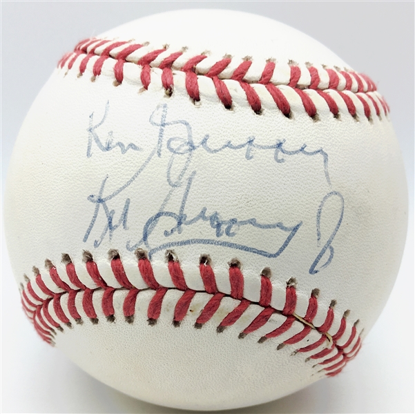 Ken Griffey Jr. & Ken Griffey Sr. Dual Signed OAL Baseball (JSA)
