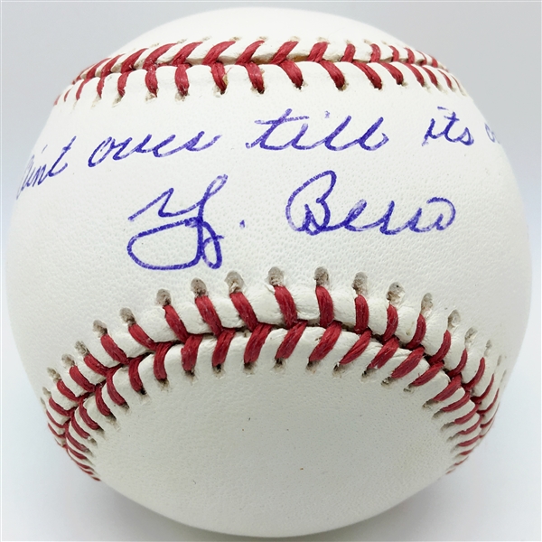 Yogi Berra Signed Near-Mint "It Aint Over Till Its Over" Baseball (JSA)