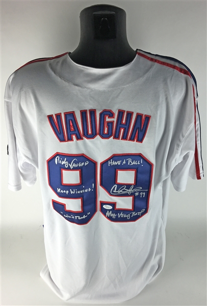 Major League: Charlie Sheen Signed Ricky Vaughn Cleveland Indian Jersey w/ Rare Inscriptions! (JSA)