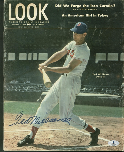 Ted Williams Signed Original Complete LOOK 1946 Magazine (Beckett)