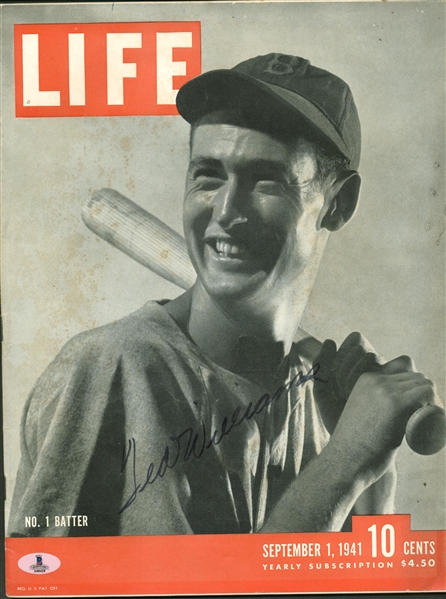 Ted Williams Signed Original Complete 1941 LIFE Magazine (Beckett)