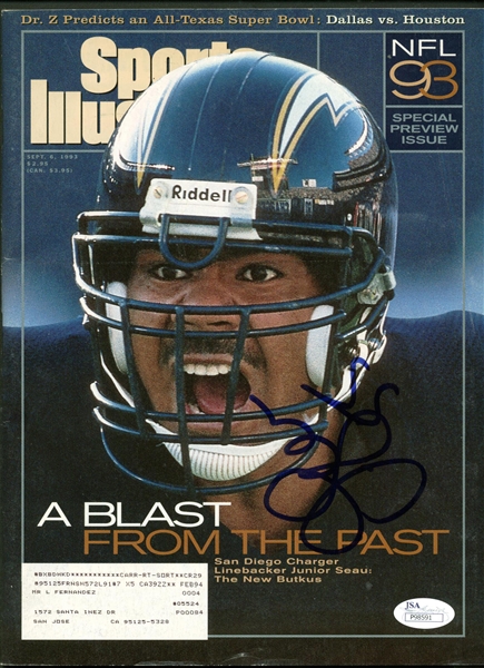 Junior Seau Signed1993 Sports Illustrated Magazine (JSA)