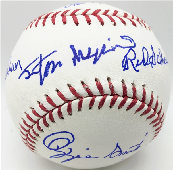 Cardinals Greats Multi-Signed OML Baseball w/ Musial, Brock, Smith & Others (PSA/DNA)