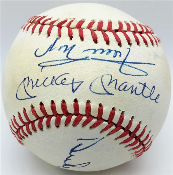 Mickey Mantle, Willie Mays & Duke Snider Signed OAL Baseball (JSA)