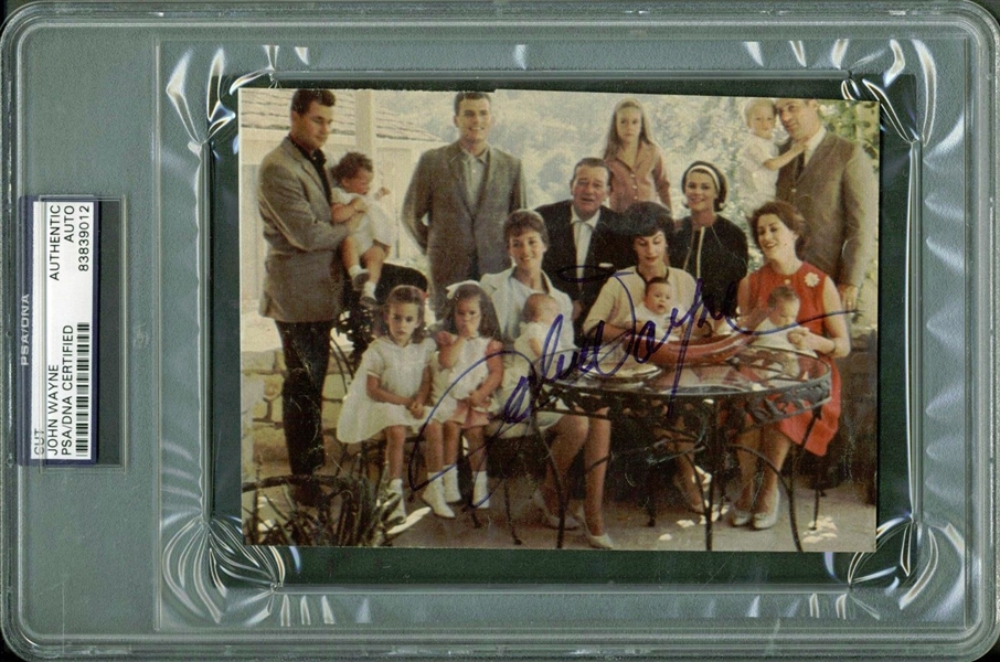 John Wayne Superbly Signed 4" x 6" Family Photograph (PSA/DNA Encapsulated)
