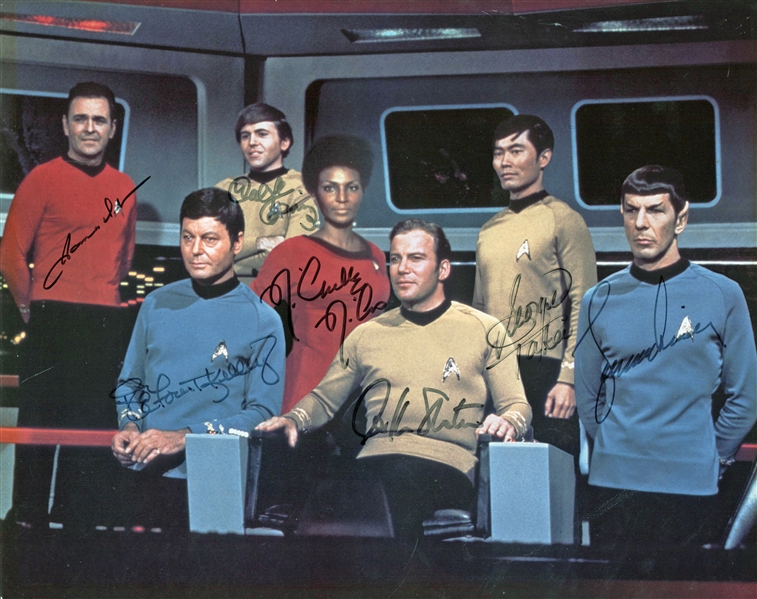 Star Trek Original Cast Signed 11" x 14" Color Photo (7 Sigs)(PSA/DNA)
