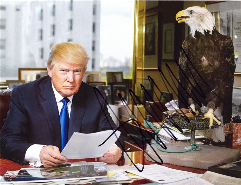 President Donald Trump In-Person Signed 8" x 10" Photo (with Eagle)(Beckett/BAS LOA)