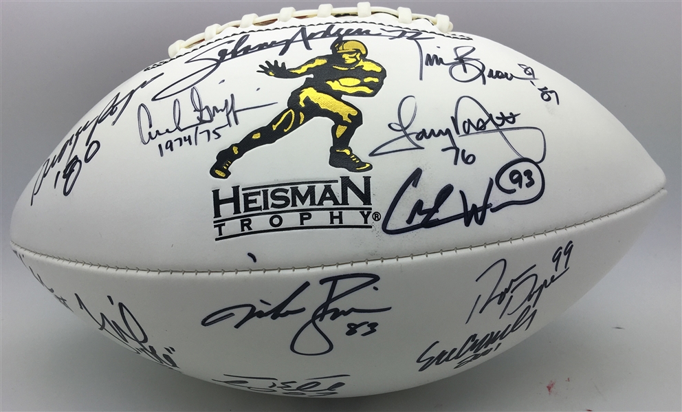 Heisman Trophy Winners Signed White Panel Football w/ Mariota, Dorsett, Brown, Griffin & Others (TPA Guaranteed)