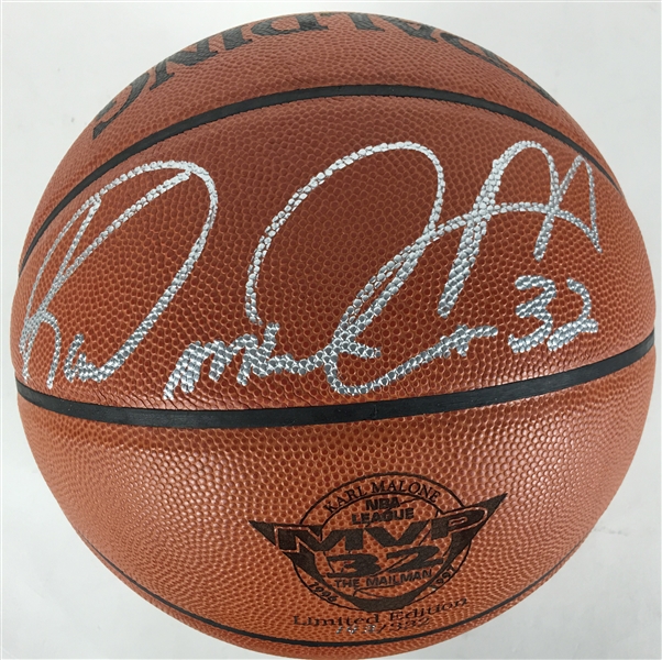 Karl Malone Near-Mint Signed Limited Edition Leather NBA Basketball (TPA Guaranteed)