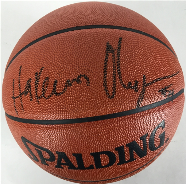 Hakeem Olajuwon Signed Leather Official NBA Basketball (JSA)