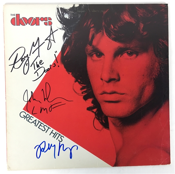The Doors: Group Signed "The Best of The Doors" Album w/ 3 Signatures! (TPA Guaranteed)