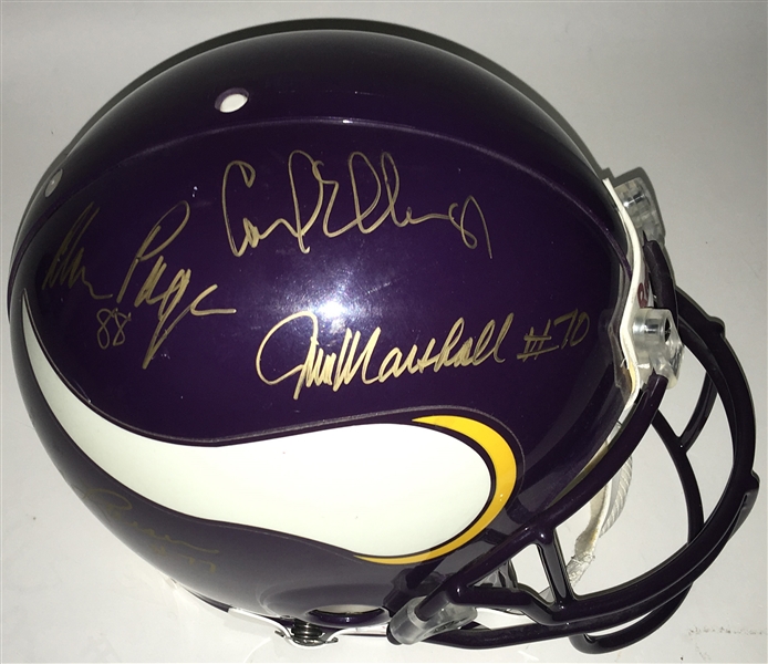 Purple People Eaters Signed Full Size PROLINE Helmet w/ 4 Signatures (Steiner Sports)