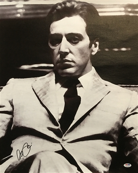 Al Pacino Signed 18" x 22" God Father Canvas Photograph (PSA/DNA)