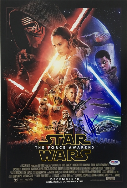 Star Wars: J.J. Abrams Signed 12" x 18" Color Mock "The Force Awakens" Poster (PSA/DNA)