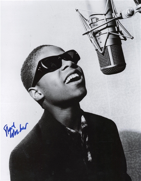 Stevie Wonder Rare Signed & Framed 11" x 14" Black & White Photograph (TPA Guaranteed)