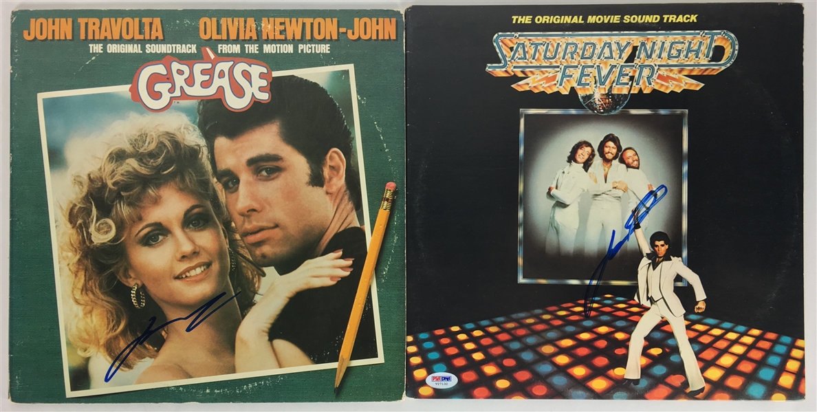 Lot of Three (3) Signed John Travolta Albums/Soundtracks (TPA Guaranteed)