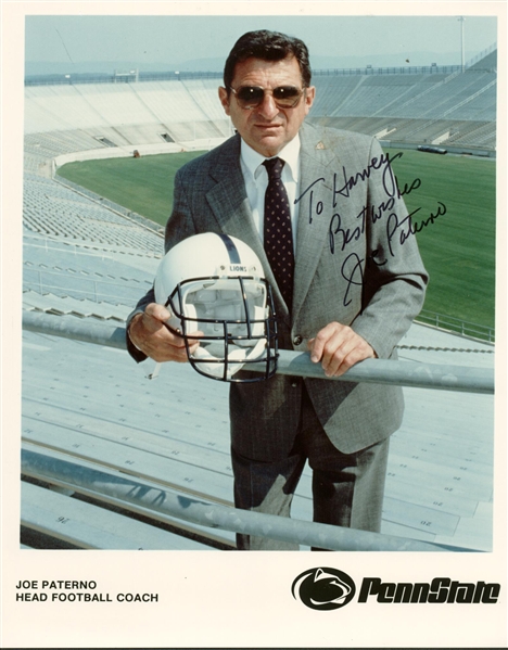 Joe Paterno Signed 8" x 10" Penn State Photograph (TPA Guaranteed)