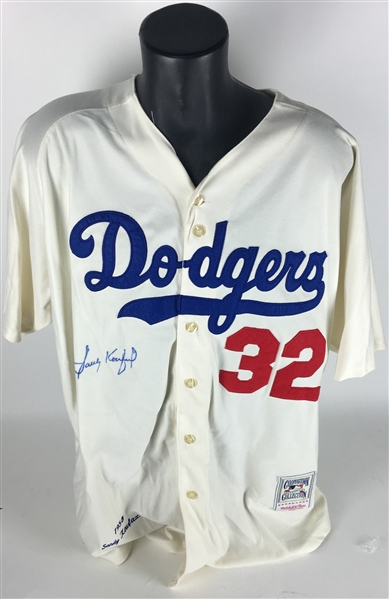 Sandy Koufax Signed 1958 Flannel Style Mitchell & Ness Dodgers Jersey (TPA Guaranteed)