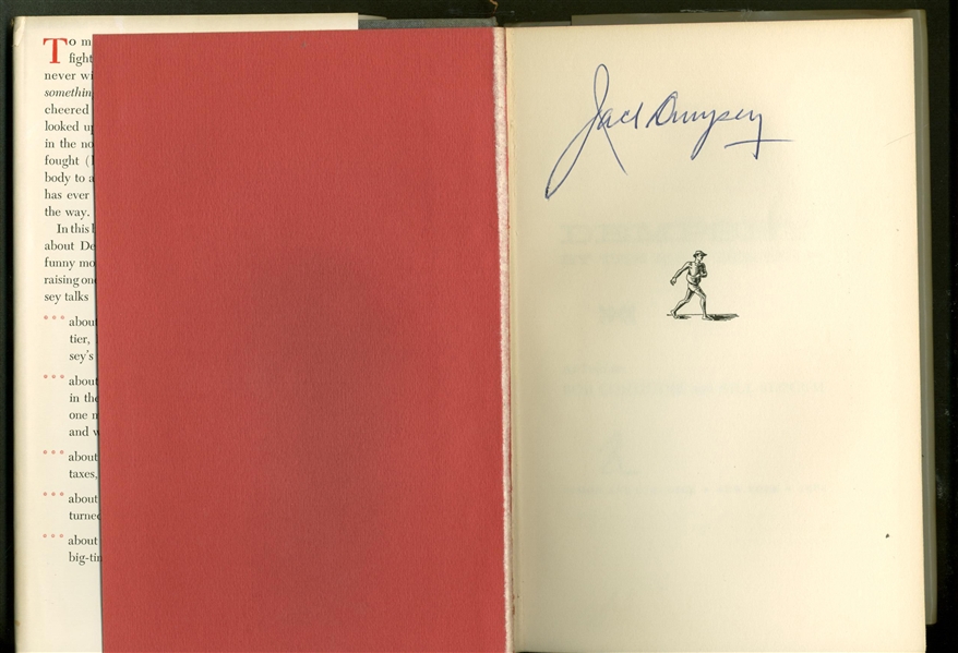 Jack Dempsey Signed Hardcover Book (TPA Guaranteed)