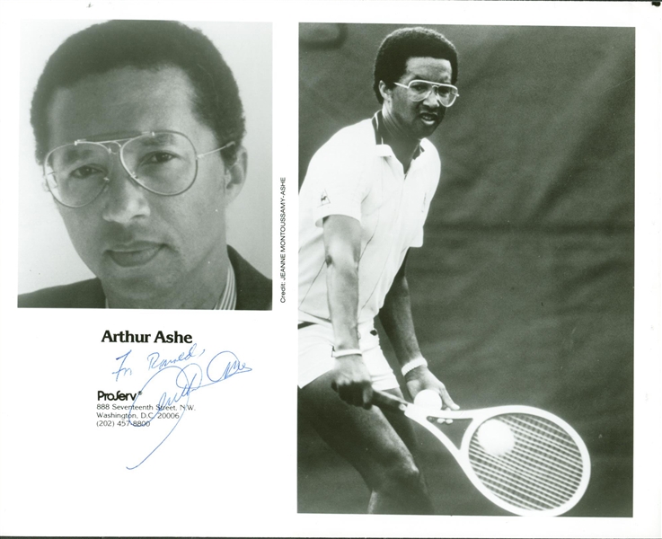 Arthur Ashe Signed 8" x 10" Black & White Photograph (TPA Guaranteed)