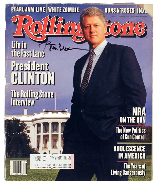 President Bill Clinton Signed 1993 Rolling Stone Magazine (JSA)
