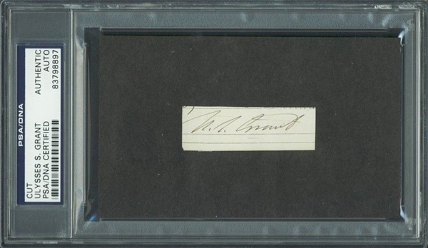 President Ulysses S. Grant .75" x 2" Autograph Cut (PSA/DNA Encapsulated)