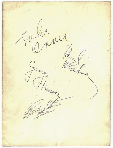 The Beatles: Exceptional 6.5" x 8" Group Signed Dezo Hoffman Photograph w/ Lennon, McCartney, Harrison & Starr! (PSA/DNA & Tracks)
