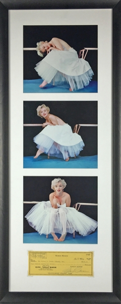 Marilyn Monroe Beautifully Framed 3" x 6" Signed 1962 Bank Check 3 Weeks Prior to Her Death! (TPA Guaranteed)