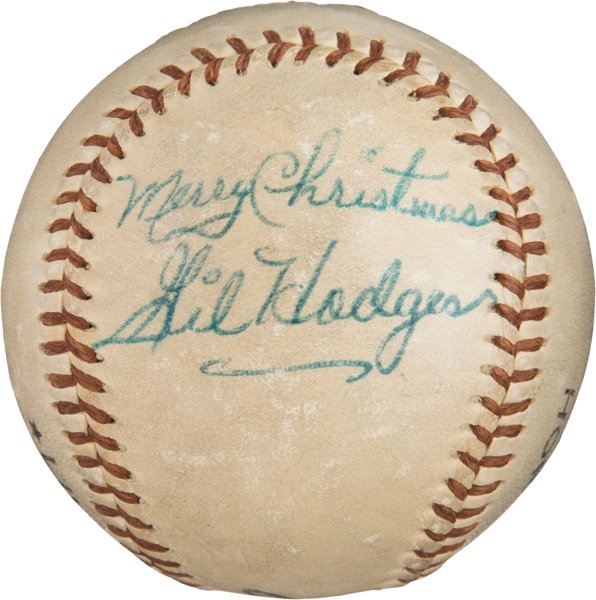 Gil Hodges Signed & Inscribed "Merry Christmas" Baseball (PSA/DNA)